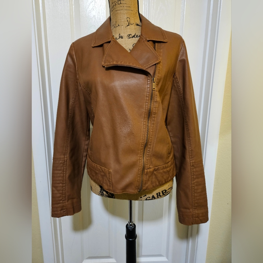 Universal thread moto faux leather jacket